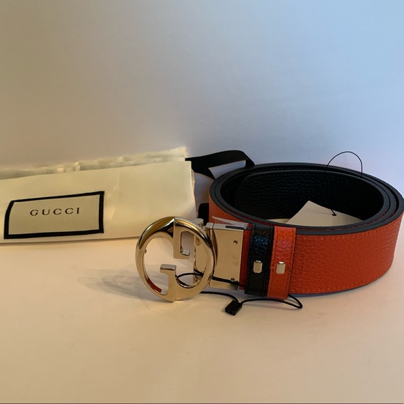 Gucci Accessories - SOLD Gucci 1973 Reversible Black/ Orange Belt 95